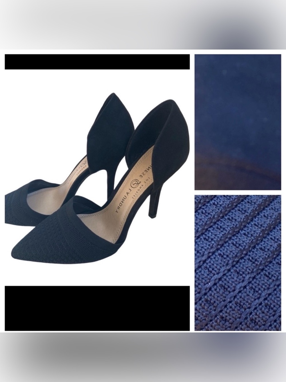 Chinese Laundry Black Textured Suede Heels Size 7 / 37.5 Like New
